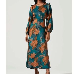 COPY - QUINN FLORAL CUTOUT MIDI DRESS ASTR THE LABEL SIZE SMALL